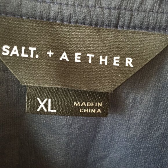 Salt x Aether Windbreaker Shirt Navy Blue (XL) - Picture 4 of 6